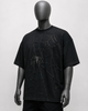 black Drop Shoulder T-shirt with spider web engraved